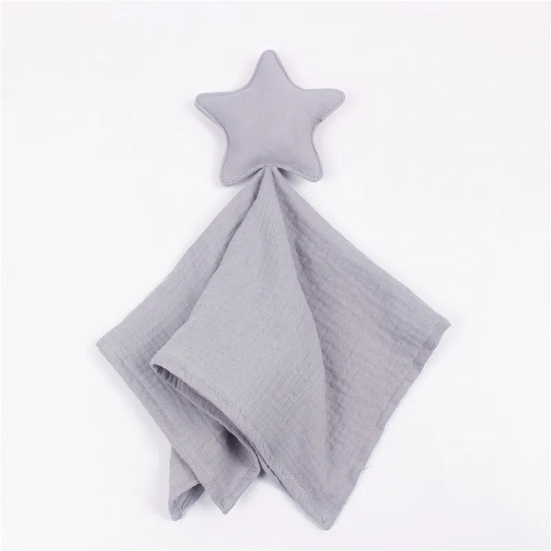 Baby Security Blanket Soft Cotton Muslin Comforter for Newborn Infant Sleeping Snuggle Toy Stuffed Animal Soothe Appease Towel