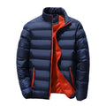 Men Parkas Autumn Winter Thickened Padded Coat Stand Collar Loose Zipper Pockets Jacket Men Overcoat Thick Warm Cotton Coat