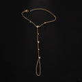 Simple Personality Gold Color Stainless Steel Y Chain Zircon Inlay Adjustable Bracelets for Women Ring Connect Bracelets Jewelry