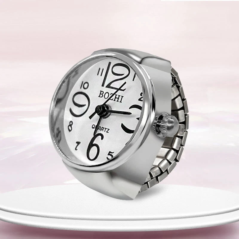 Kiss Jewelry Women Men Vintage Classic Finger Watch Rings Punk Stretchy Strap Quartz Watches Clock Ring Hip-hop anillos 2023