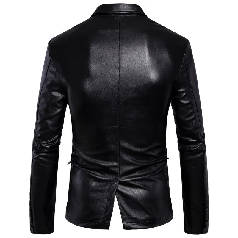Spring and Autumn new men's leather jacket, British men's locomotive leather jacket