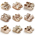 Gold Color Theme Christening baby Shoes for 1 Year Old Newborn Baby Baptismal Shoes for Girl Kids