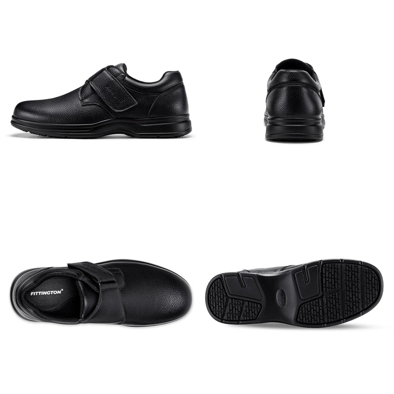 Fittington Extra Wide Toe Men's Dress Shoes Comfort Causal formal Business Wedding Shoes for Men Easy to Wear Arch Support