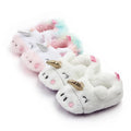 Cute Baby Girl Boy Indoor Warm Cotton Shoes Unicorn Home Slippers Spring Autumn Plush Soft Sole Non-slip Infant Prewalker Shoes