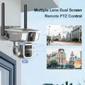 LS VISION  4G & wifi In 1 Solar Camera Outdoor 12MP 6K 10X Zoom Dual Screen PIR Detection Auto Tracking CCTV Survalance Cameras