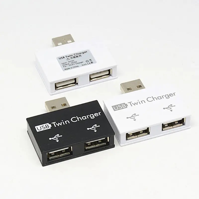 USB Hub 2 Port USB 2.0 Twin Charger Dual 2 Port USB Splitter Splitter Adapter Laptop Notebook For PC Computer Accessory
