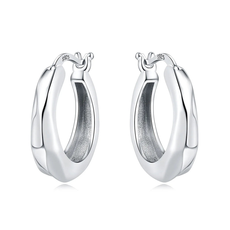 925 Sterling Silver Simple Gold U-shaped Earrings Jewelry | SAMAG