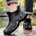 Men's Ankle Rain Boots Outdoor Waterproof Men Rain Shoes Anti-Slip Wear-resistant Men Kitchen Water Shoes Fishing Rubber Shoes