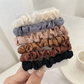 5/6pcs Soft Satin Elastic Scrunchies Set Women Girls Simple Ponytail Holders Imitation Silk Hair Ties Ropes