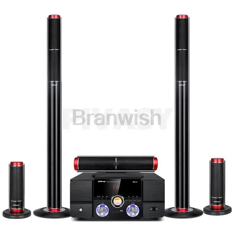 5.1 Home Theater Set 200W Peak Sound Box 8Ω HiFi Bluetooth Speaker 3-Way 3 Inch Active Audio Coaxial Optical USB For Home KTV