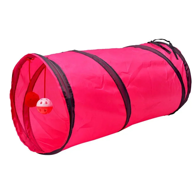 Cat Tunnel Toy Foldable Polyester Cloth Rolling Tent for Kitten Cat Tunnel Puppy Cat Toy Play Tunnel for Small Medium Large Cats