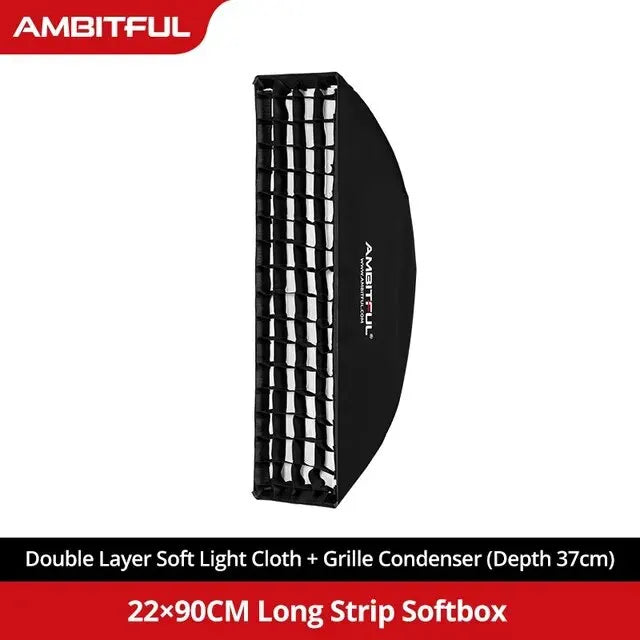 AMBITFUL Rectangle Softbox BW/FW 60*90/35*160cm Professional Soft Box Photography Light Effect Kit Matt Box With Honeycomb Grid