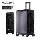 KLQDZMS German All Aluminum Magnesium Alloy Luggage 20 Inch Boarding Suitcase 28 Large Capacity Travel Business Leather Suitcase