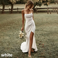 Customized Simple Mermaid White Wedding Dresses Spaghetti - View 7 | SAMAG