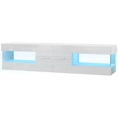 67" TV Stand for 75" TVs, High Gloss LED Media Console | SAMAG