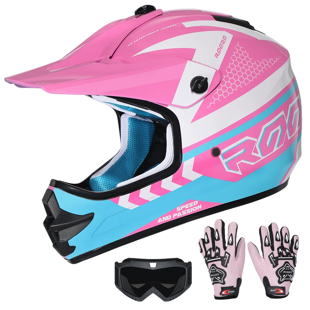 Child Motocross Helmet Meets DOT Safety Standard Lightweight Kids Off-Road Motorcycle Helmets for Dirt Bikes ATVs Quads
