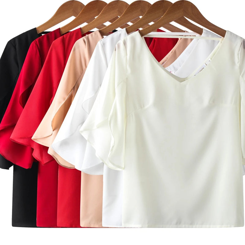 Summer New Casual Women Chiffon Shirt Female Lotus Leaf - View 6 | SAMAG