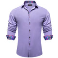 DiBanGu Men Shirt Long Sleeve Black Solid Red Paisley | SAMAG