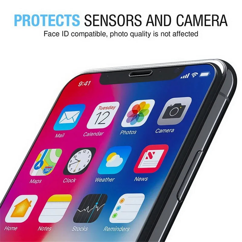 3PCS 9H Tempered Glass For iPhone 14 13 12 11 15 16 17 Pro Max 7 8 Plus Screen Protector For iPhone XS Max XR Protective Glass