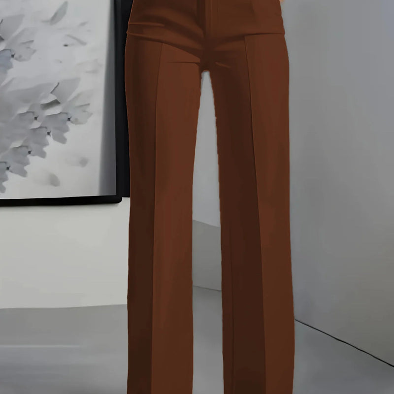 New Women's High - Waisted Draped Straight - Cut Suit Pants - View 10 | SAMAG