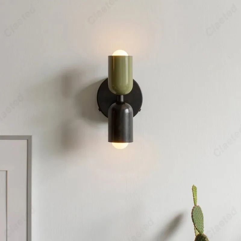 LED Creative Cream Wind Double Headed E27 Hotel Restaurant Wall Light Indoor Home Bedroom Bedlight Living Room Corridor Lighting