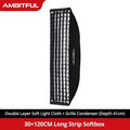 AMBITFUL Rectangle Softbox BW/FW 60*90/35*160cm Professional Soft Box Photography Light Effect Kit Matt Box With Honeycomb Grid