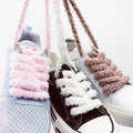 Gradient Pastel Fluffy Plush Shoelaces Wide Flat Fuzzy Shoe Laces Soft Thick Shoestrings for Canvas Sneakers Casual Cute Sweet