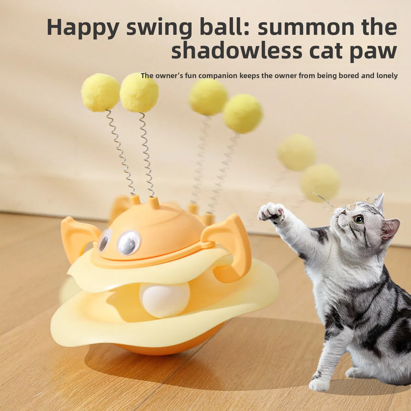 Popular Turntable Toys Cat Toys Little Bee Tumbler Cat Teasing Artifact Turntable