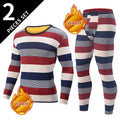 2-piece Men's Warm Suit With Striped Print For Autumn And Winter Youth Thick Velvet For Sports Fashion Autumn Clothes And Pants