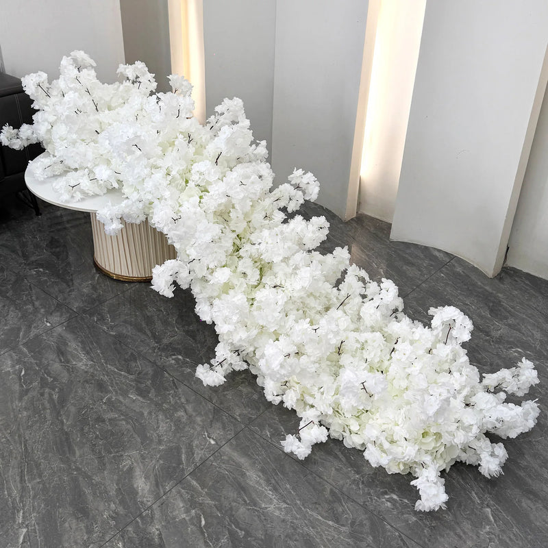 Uflower White Rose Cherry Blossom Wedding Arch Floral Row - View 5 | SAMAG