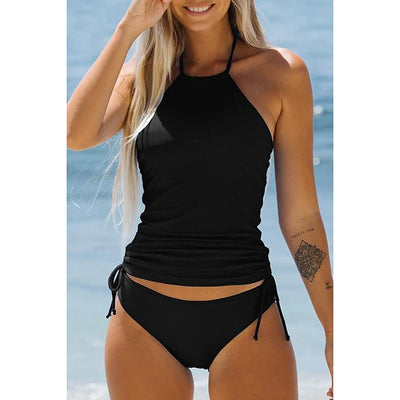 Women's Two Piece Suit Bathing Solid Color Drawstring | SAMAG