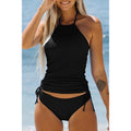 Women's Two Piece Suit Bathing Solid Color Drawstring | SAMAG