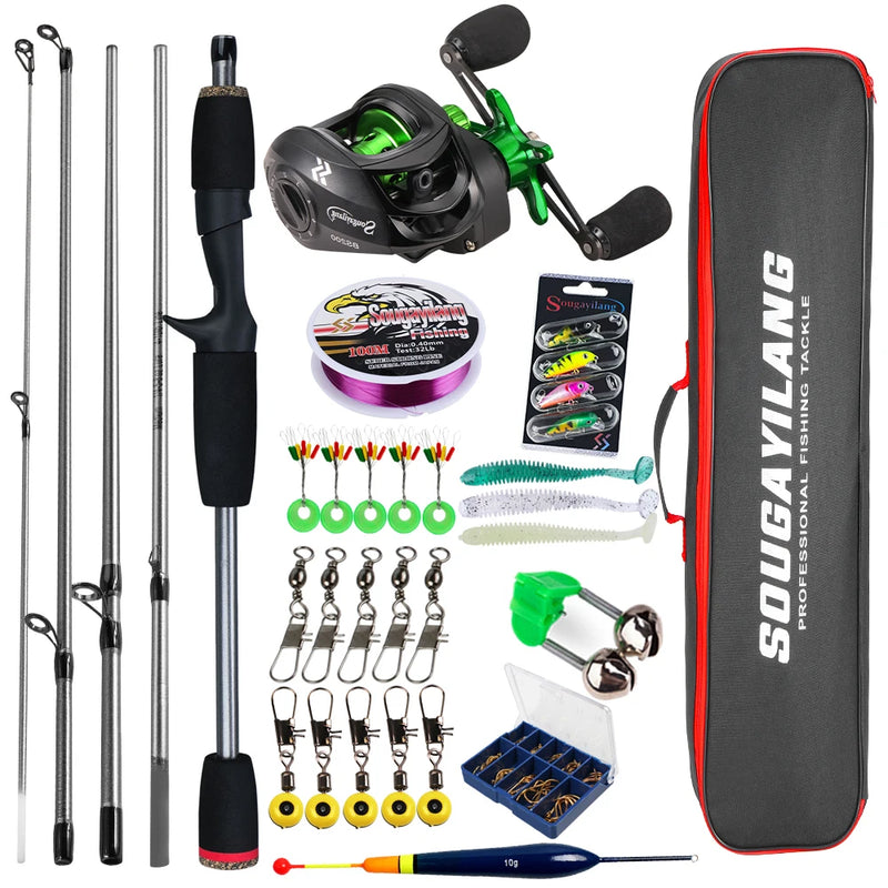 Sougayilang Baitcasting Fishing Rod and Reel Full Kit | SAMAG