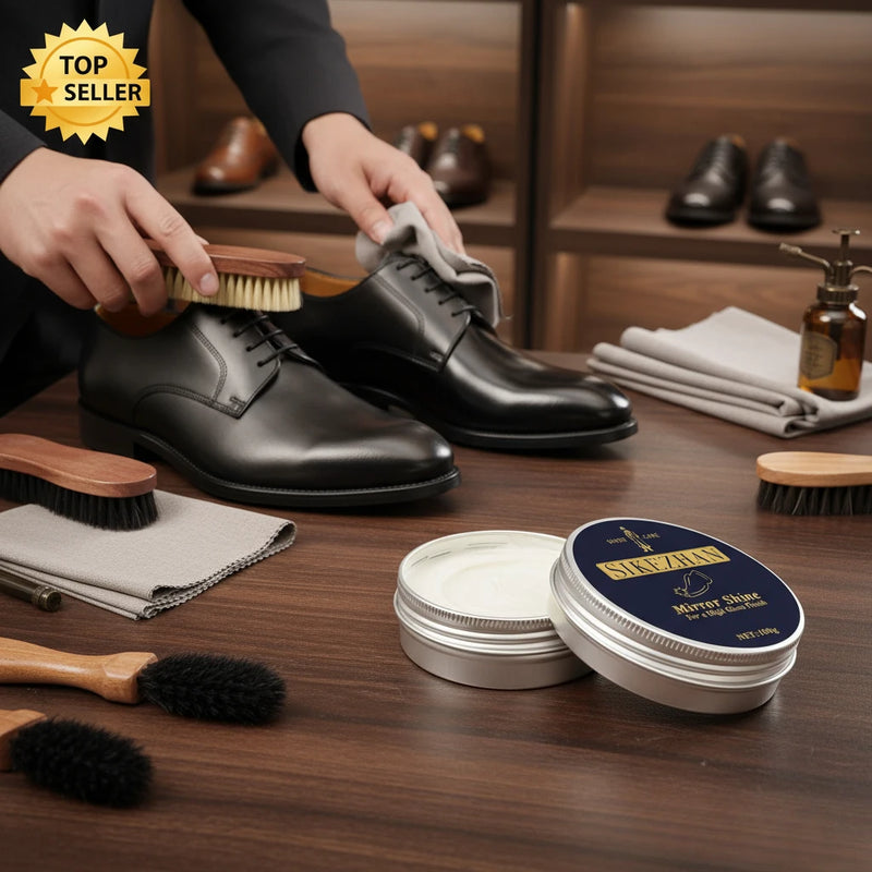 Premium Shoe Cream Leather Conditioner & Polish - Waterproof Protection for Men's Women's Leather Shoes Boots Bags Care Kit