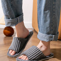 Men's open Toed Slippers Autumn and Winter Indoor Anti slip Breathable Bedroom Silent Couple's home Shoes for Srping and Autunm