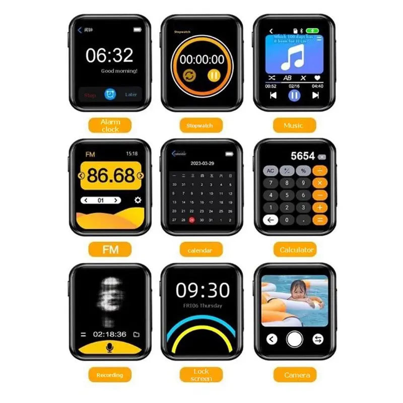 Stylish-A30 MP3 MP4 Player 2 Inch Touchscreen HD Camera Bluetooth E-Book Reader FM Radio Voice Recorder Music Player