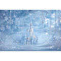 Ice Castle Girls Princess Birthday Party Decor Photography Backdrop Blue Curtains Photozone Background Photo Studio Shoots Props