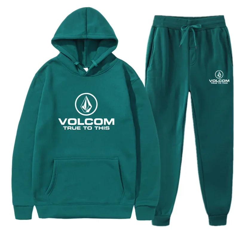 Volcom men's sports and leisure suit fashion autumn new two - piece set hooded - View 3 | SAMAG