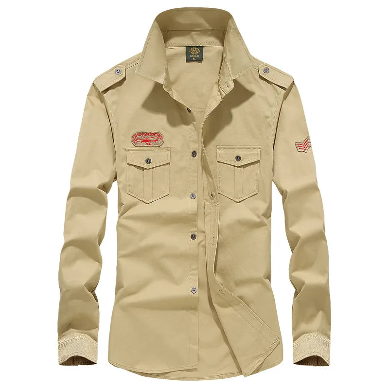 Men's Spring Cotton Casual Shirt Military Tooling | SAMAG