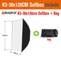 TRIOPO Bowens Mount Softbox K-3 55cm 65cm 90cm 120cm Quick-Setup Octagon Softbox for Godox Aputure Sokani Studio LED Video Light