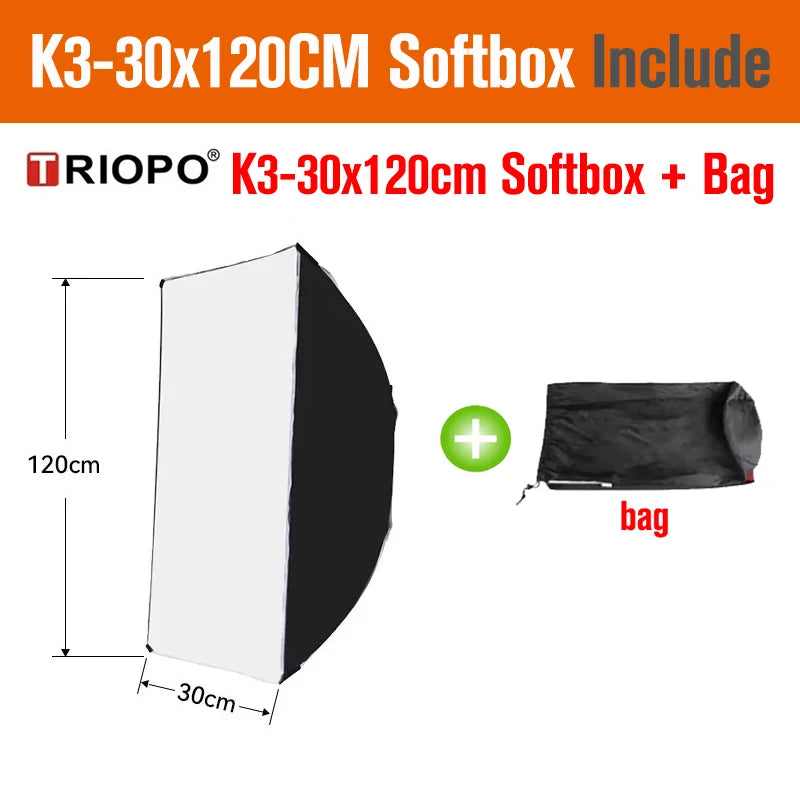 TRIOPO Bowens Mount Softbox K-3 55cm 65cm 90cm 120cm Quick-Setup Octagon Softbox for Godox Aputure Sokani Studio LED Video Light