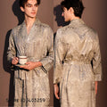 Luxury Jacquard Men's Robe Lingerie Silky Satin Kimono Bathrobe Gown Pajama Spring New Male Sleepwear Homewear Loose Loungewear