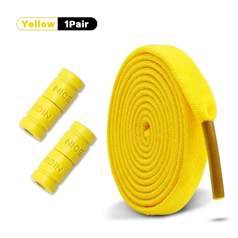 New 1 Pair Elastic Laces Without Ties Capsule Buckle Shoelace Sneakers Flat Shoe No Tie Shoelaces Kids Adult Shoes Accessories