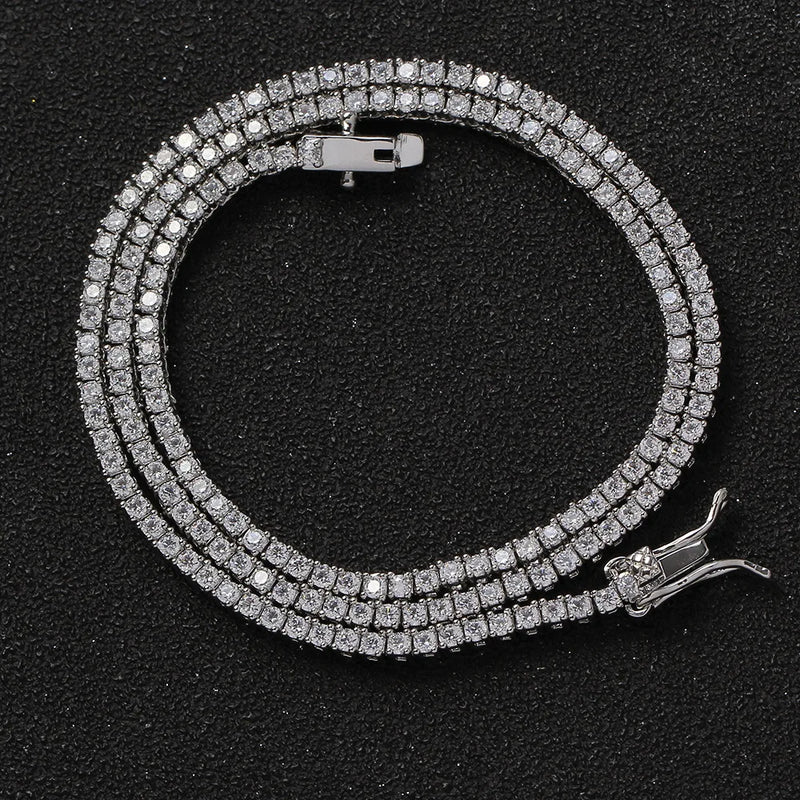 D VVS1 Moissanite Tennis Necklace For Women Top Quality 100% 925 Sterling Silver Sparkling Party Fine Jewelry