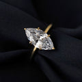 Potiy Vintage 9ct 5A Marquise Shape Cubic Zirconia Solitaire Engagement Ring For Women 925 Sterling Silver - Visuel 5 | SAMAG