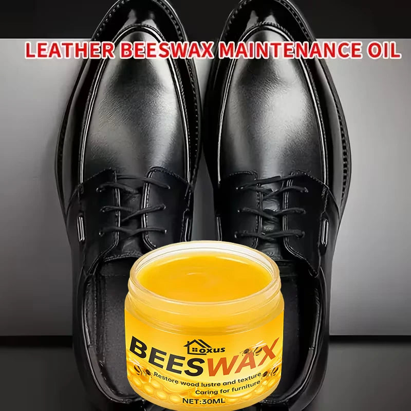 Beeswax Polishing Kit 30ml - Premium Shoe Care for Restored Shine, Enhanced Leather Protection, and Easy Maintenance