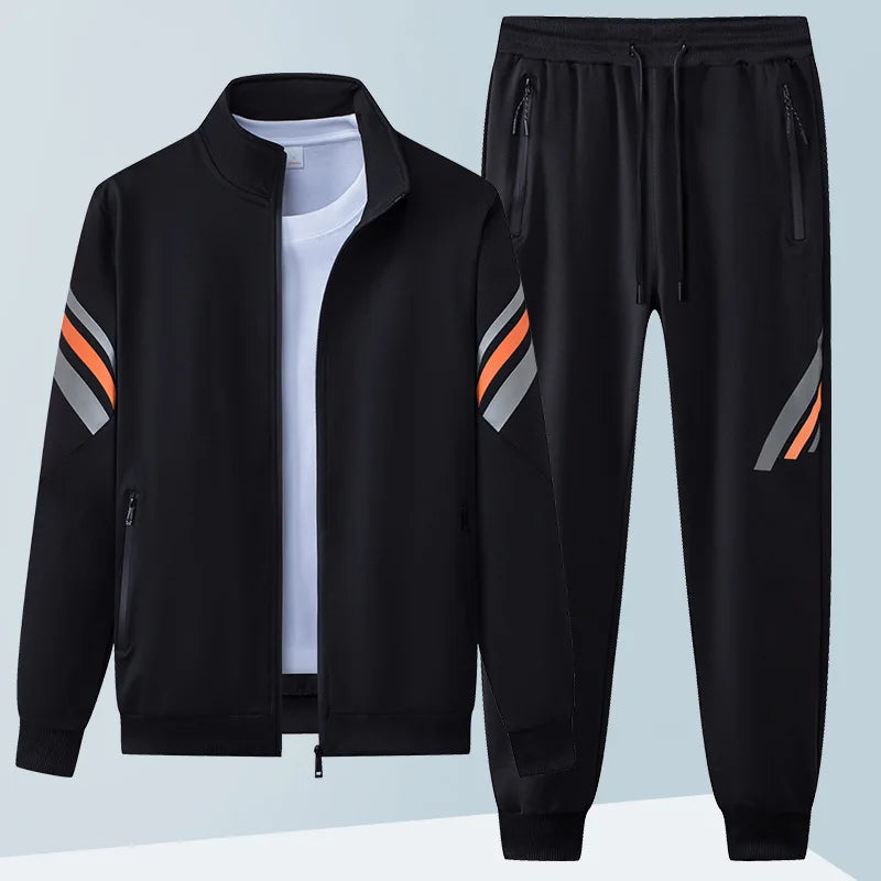 Men's Sports Two - piece Casual Spring And Autumn Long Sleeve Cardigan Sweatshirt Trousers Outdoor Suit - View 4 | SAMAG