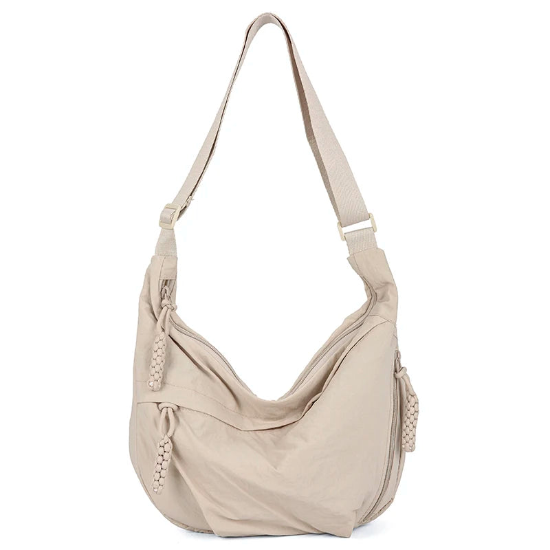 Trendy Women's Soft Cloth Shoulder Bag Solid Color Student Casual Style Big Handbags Crossbody Bags for Women Shoulder Hobos Bag