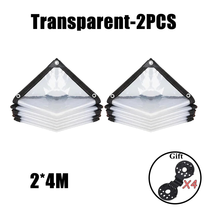 Thick Transparent PVC Tarp Heavy Duty Waterproof Weatherproof Cover for Outdoor Patio Garden Balcony Greenhouse and Rain Shelter