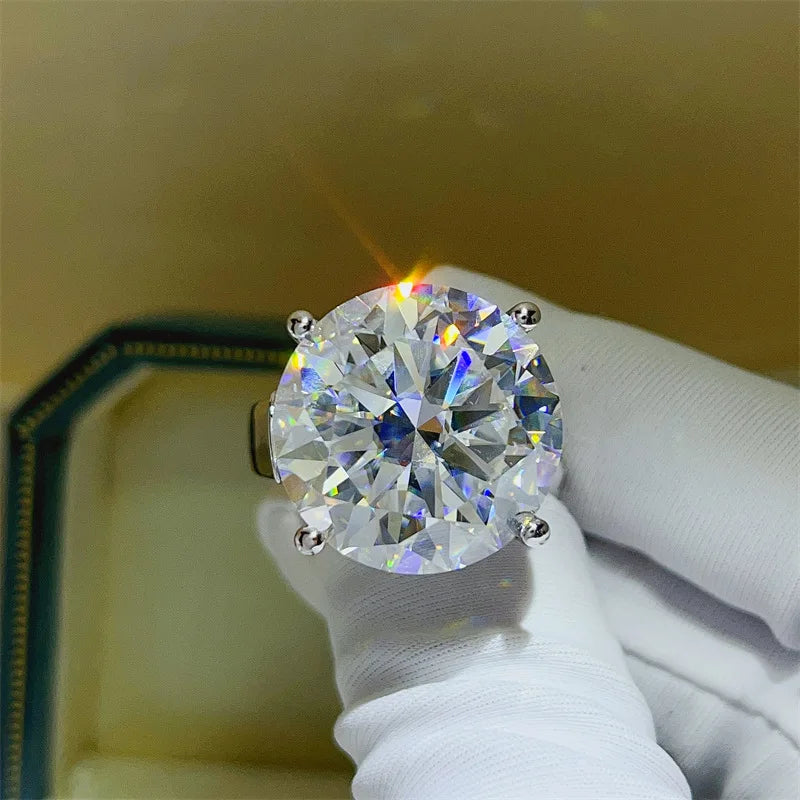 Fashion Moissanite PT950 Platinum 20 Carat Luxury Four - Claw Ring for Women, noble and gorgeous jewelry - Visuel 2 | SAMAG
